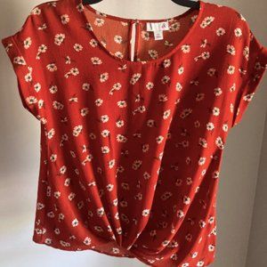SO Faux Knot Wrap Blouse